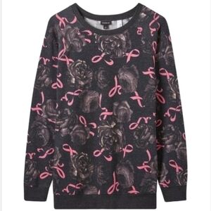 Torrid Breast Cancer Awareness Cozy Fleece Crew Neck Raglan Sleeve Sweatshirt